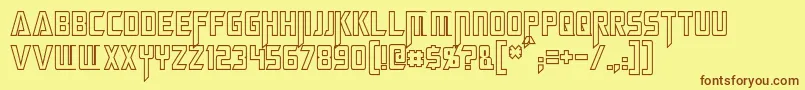 MegatronHollowCondensed Font – Brown Fonts on Yellow Background