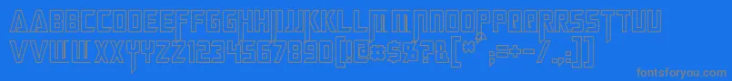 MegatronHollowCondensed Font – Gray Fonts on Blue Background