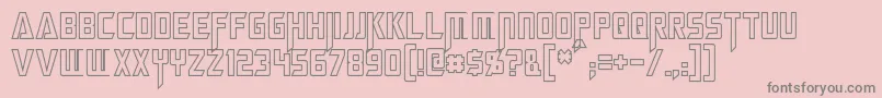 MegatronHollowCondensed-Schriftart – Graue Schriften auf rosa Hintergrund