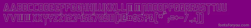 フォントMegatronHollowCondensed – 紫の背景に灰色の文字