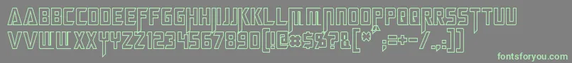 MegatronHollowCondensed Font – Green Fonts on Gray Background