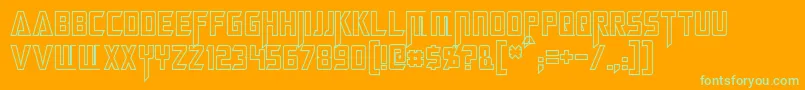 MegatronHollowCondensed Font – Green Fonts on Orange Background