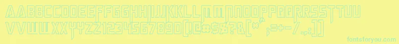 MegatronHollowCondensed Font – Green Fonts on Yellow Background