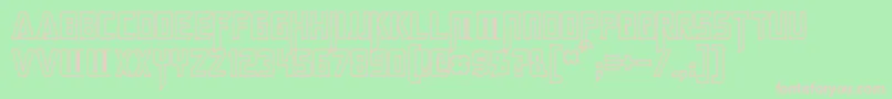 MegatronHollowCondensed Font – Pink Fonts on Green Background