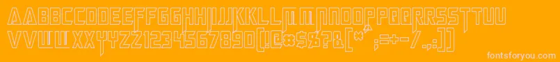 MegatronHollowCondensed Font – Pink Fonts on Orange Background