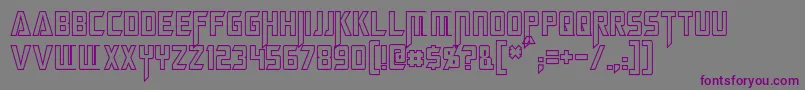フォントMegatronHollowCondensed – 紫色のフォント、灰色の背景