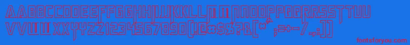 MegatronHollowCondensed Font – Red Fonts on Blue Background