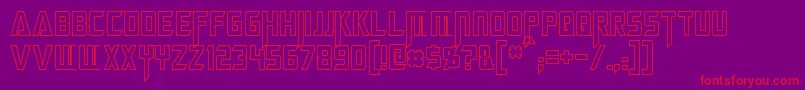 MegatronHollowCondensed-Schriftart – Rote Schriften auf violettem Hintergrund