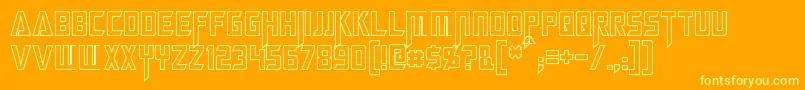 MegatronHollowCondensed Font – Yellow Fonts on Orange Background