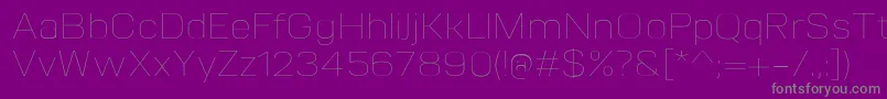 Weitere Informationen zur VitroUltralight-Schriftart VitroUltralight-Schriftart – Graue Schriften auf violettem Hintergrund