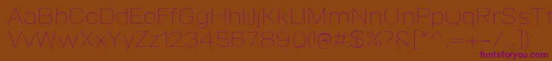VitroUltralight-Schriftart – Violette Schriften auf braunem Hintergrund