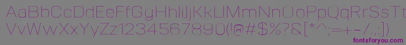 VitroUltralight Font – Purple Fonts on Gray Background