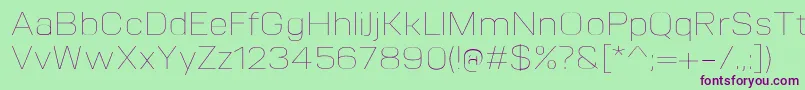 VitroUltralight Font – Purple Fonts on Green Background