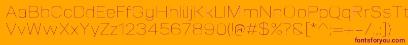 VitroUltralight Font – Purple Fonts on Orange Background