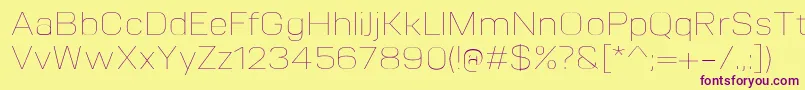 VitroUltralight Font – Purple Fonts on Yellow Background
