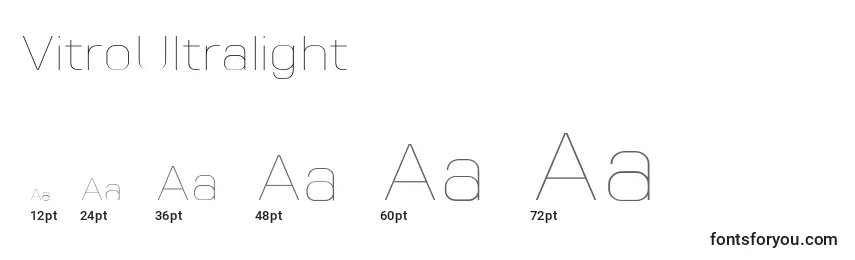 VitroUltralight Font Sizes