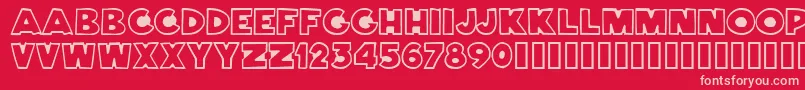 Bernardi Font – Pink Fonts on Red Background