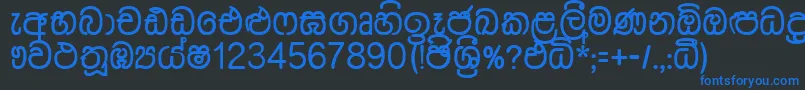 フォントDusharnbi – 黒い背景に青い文字