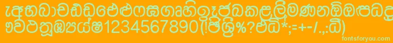 Czcionka Dusharnbi – zielone czcionki na pomarańczowym tle