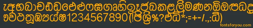 フォントDusharnbi – 黒い背景にオレンジの文字