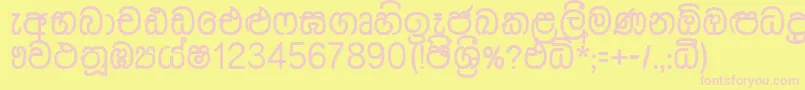 Dusharnbi Font – Pink Fonts on Yellow Background