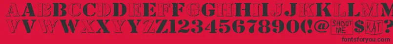 BundyYellowHollowshadowed Font – Black Fonts on Red Background
