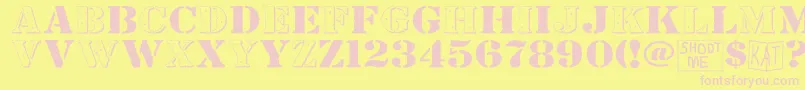 BundyYellowHollowshadowed Font – Pink Fonts on Yellow Background