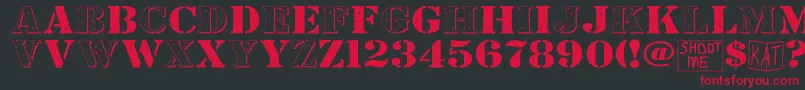 BundyYellowHollowshadowed Font – Red Fonts on Black Background