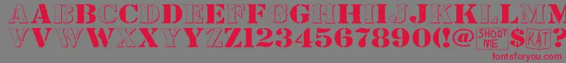 BundyYellowHollowshadowed Font – Red Fonts on Gray Background