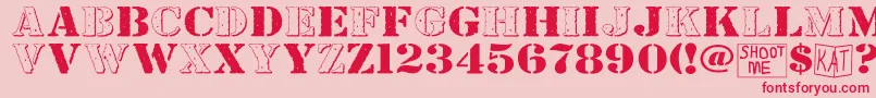 BundyYellowHollowshadowed-Schriftart – Rote Schriften auf rosa Hintergrund