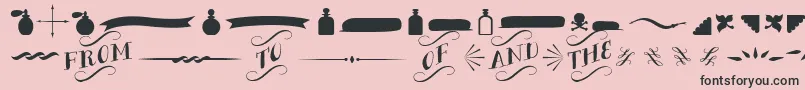 BergamotOrnaments Font – Black Fonts on Pink Background