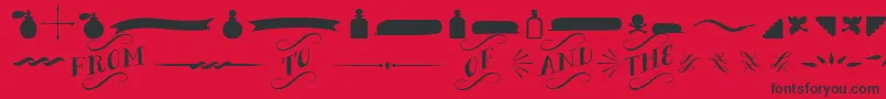 BergamotOrnaments Font – Black Fonts on Red Background