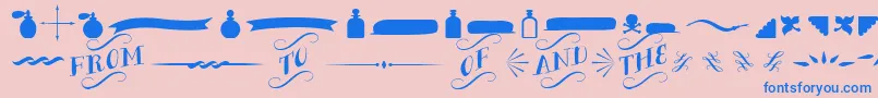 BergamotOrnaments Font – Blue Fonts on Pink Background