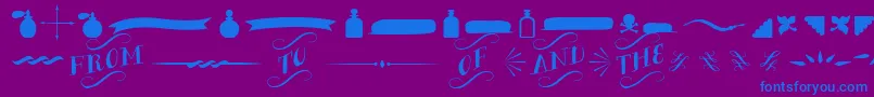 Шрифт BergamotOrnaments – синие шрифты на фиолетовом фоне