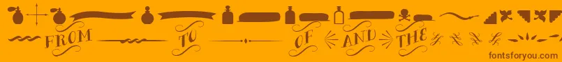 Шрифт BergamotOrnaments – коричневые шрифты на оранжевом фоне