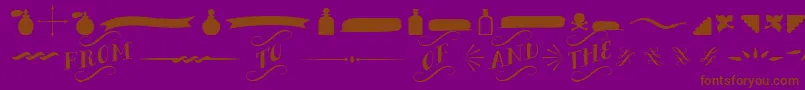 BergamotOrnaments Font – Brown Fonts on Purple Background