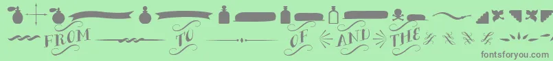 BergamotOrnaments Font – Gray Fonts on Green Background