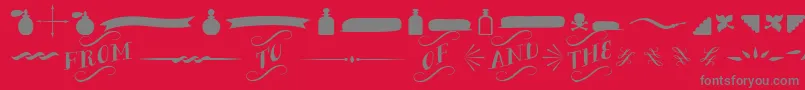 BergamotOrnaments Font – Gray Fonts on Red Background