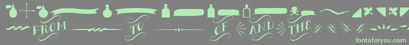 BergamotOrnaments Font – Green Fonts on Gray Background