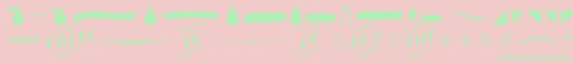 BergamotOrnaments Font – Green Fonts on Pink Background