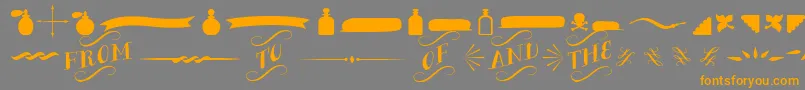 BergamotOrnaments Font – Orange Fonts on Gray Background