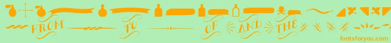 BergamotOrnaments Font – Orange Fonts on Green Background