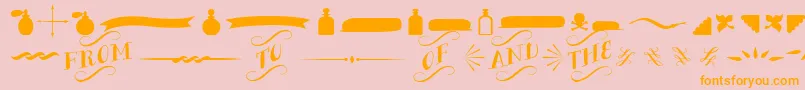BergamotOrnaments Font – Orange Fonts on Pink Background