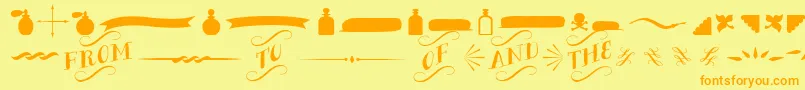 BergamotOrnaments Font – Orange Fonts on Yellow Background