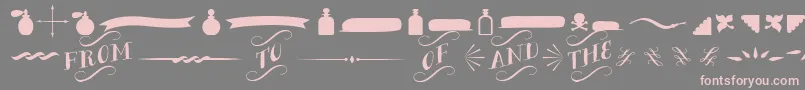 BergamotOrnaments Font – Pink Fonts on Gray Background
