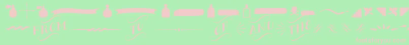 BergamotOrnaments Font – Pink Fonts on Green Background