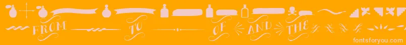 BergamotOrnaments-Schriftart – Rosa Schriften auf orangefarbenem Hintergrund