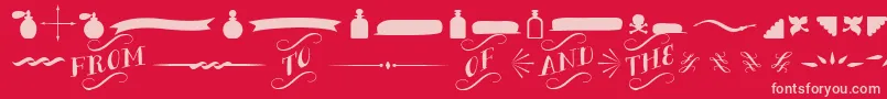 BergamotOrnaments Font – Pink Fonts on Red Background