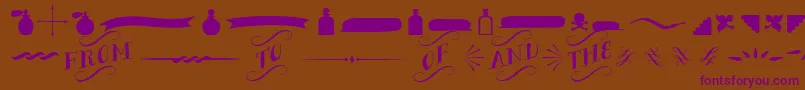 BergamotOrnaments Font – Purple Fonts on Brown Background