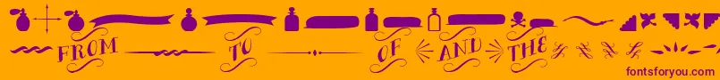 BergamotOrnaments Font – Purple Fonts on Orange Background